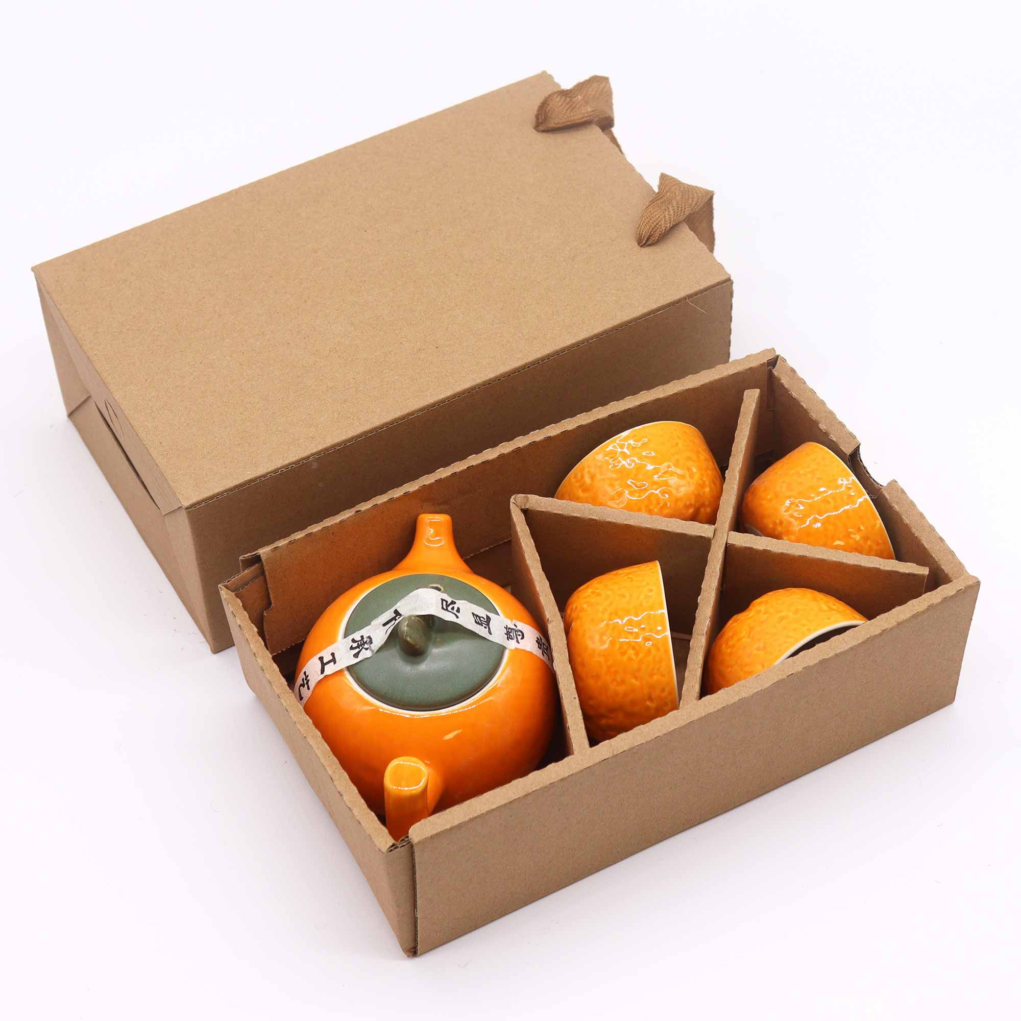 Set de Tetera Naranja + Cuatro tazas - Imagen 4