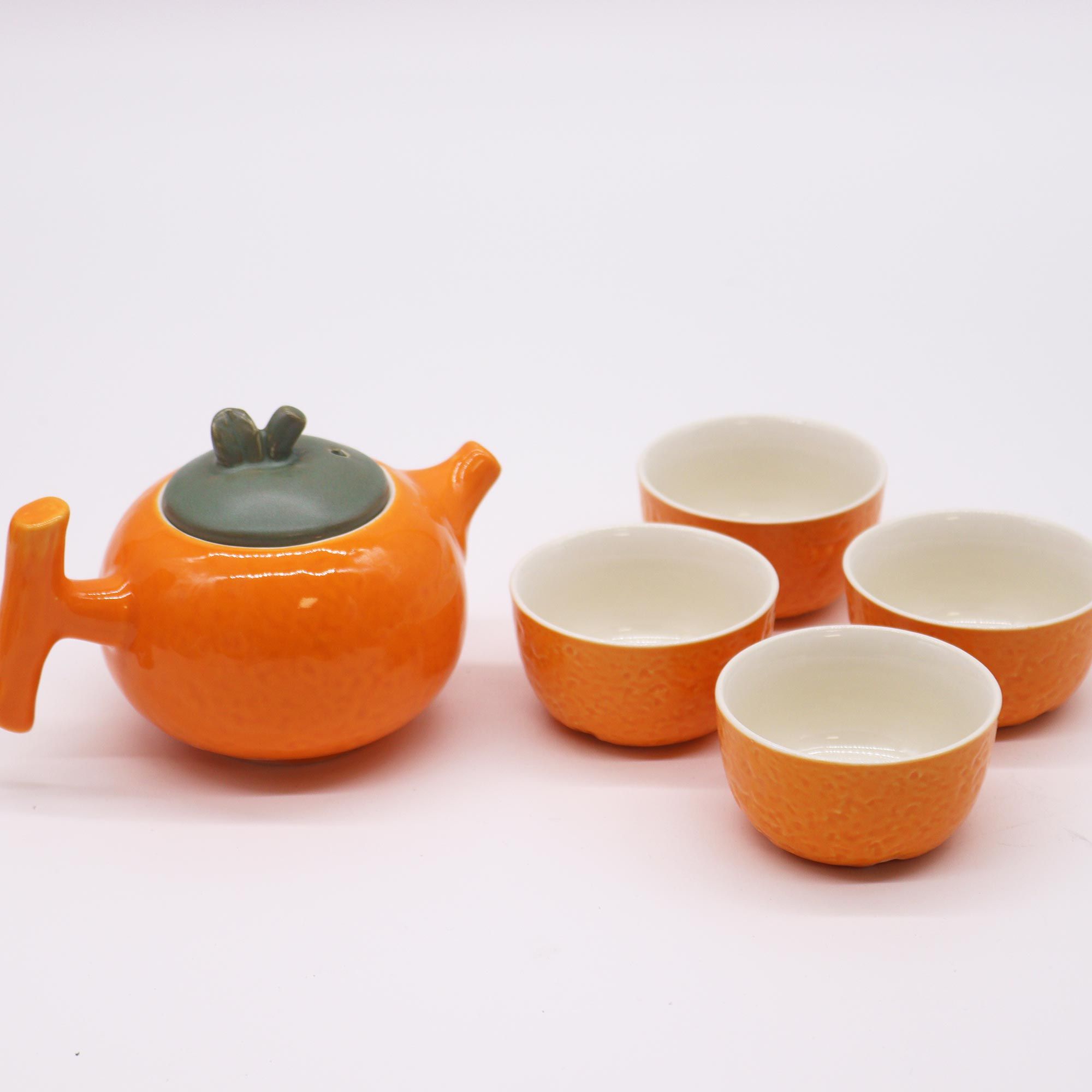 Set de Tetera Naranja + Cuatro tazas - Imagen 3