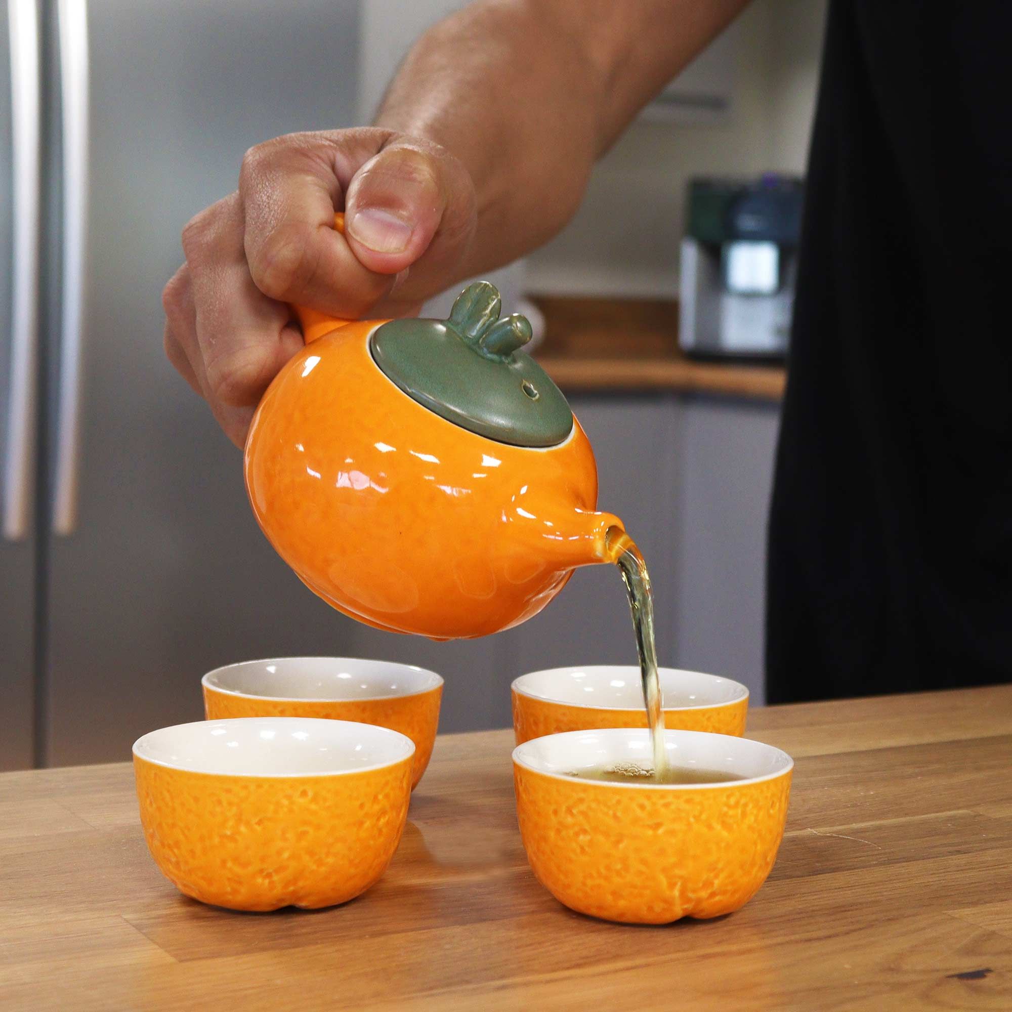 Set de Tetera Naranja + Cuatro tazas - Imagen 2