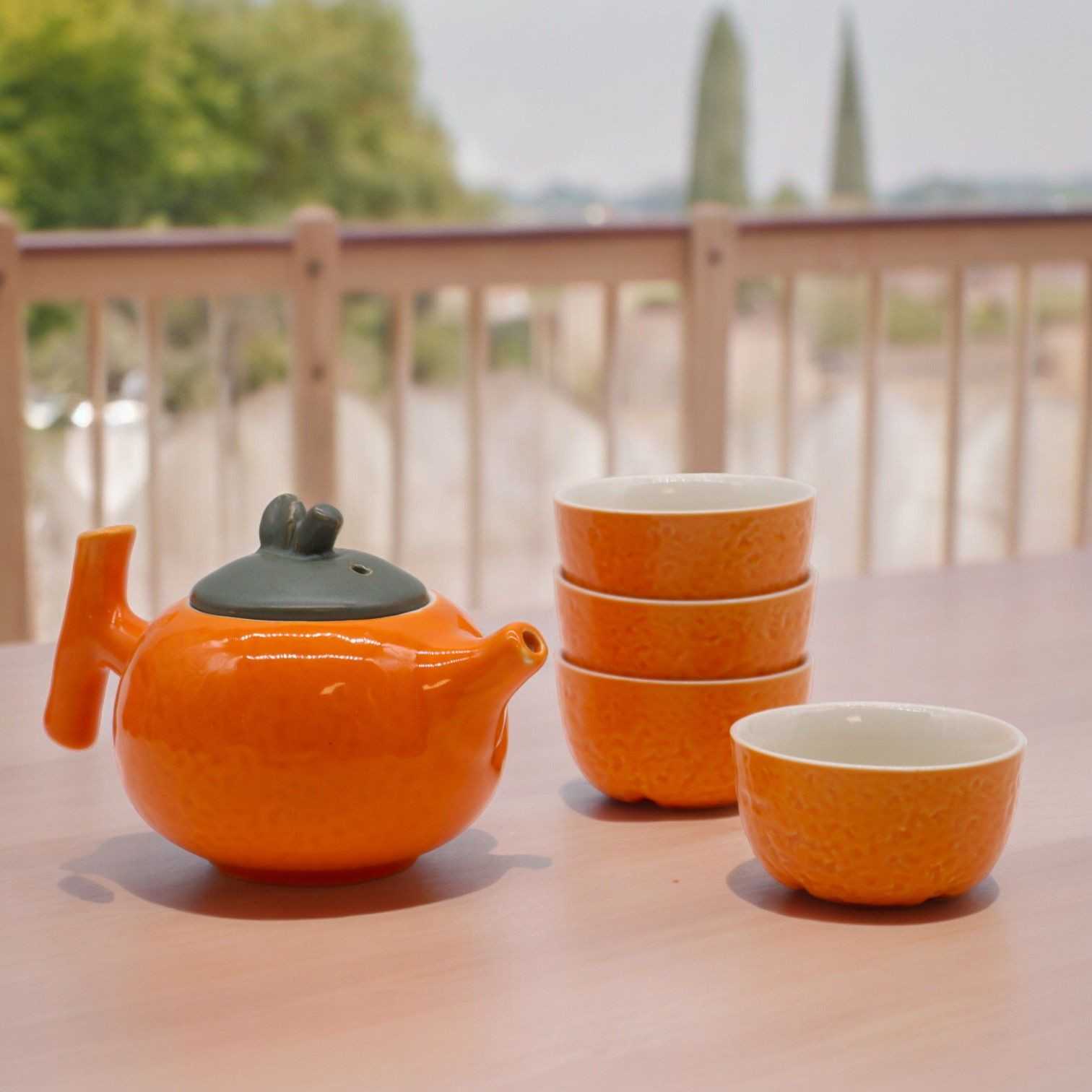 Set de Tetera Naranja + Cuatro tazas - Imagen 6