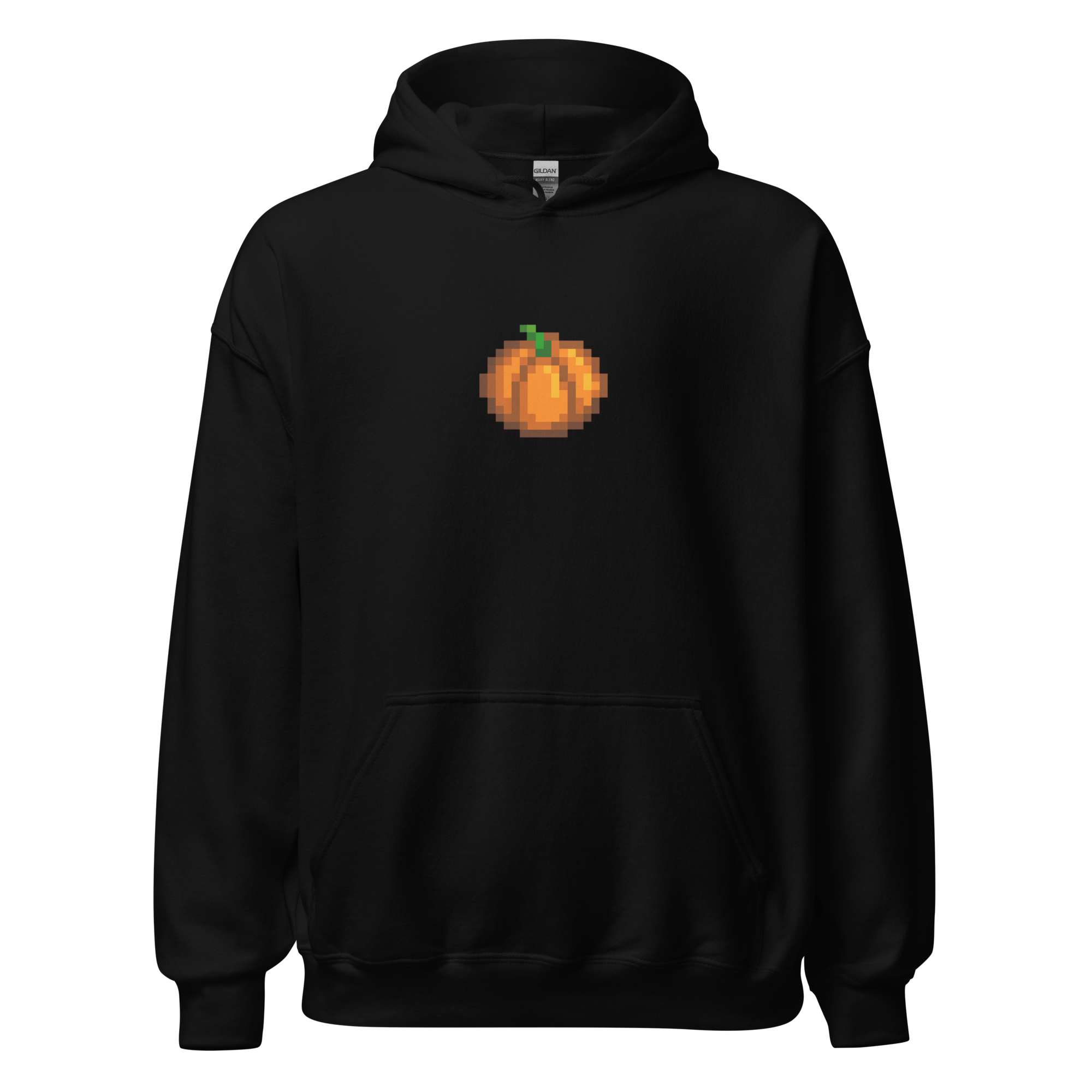 Sudadera negra con calabaza pixel art - Cuenca Studio otoño